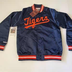 NWT Detroit Tigers Mitchell & Ness Youth Blue Satin Baseball Jacket